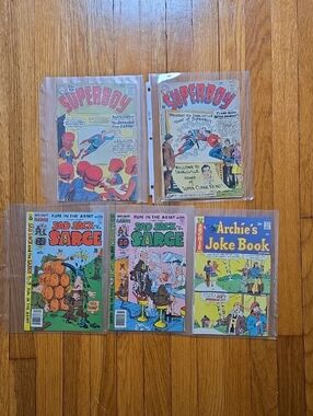 Vintage Comic Lot - Superboy, Sad Sack & Archie Covers